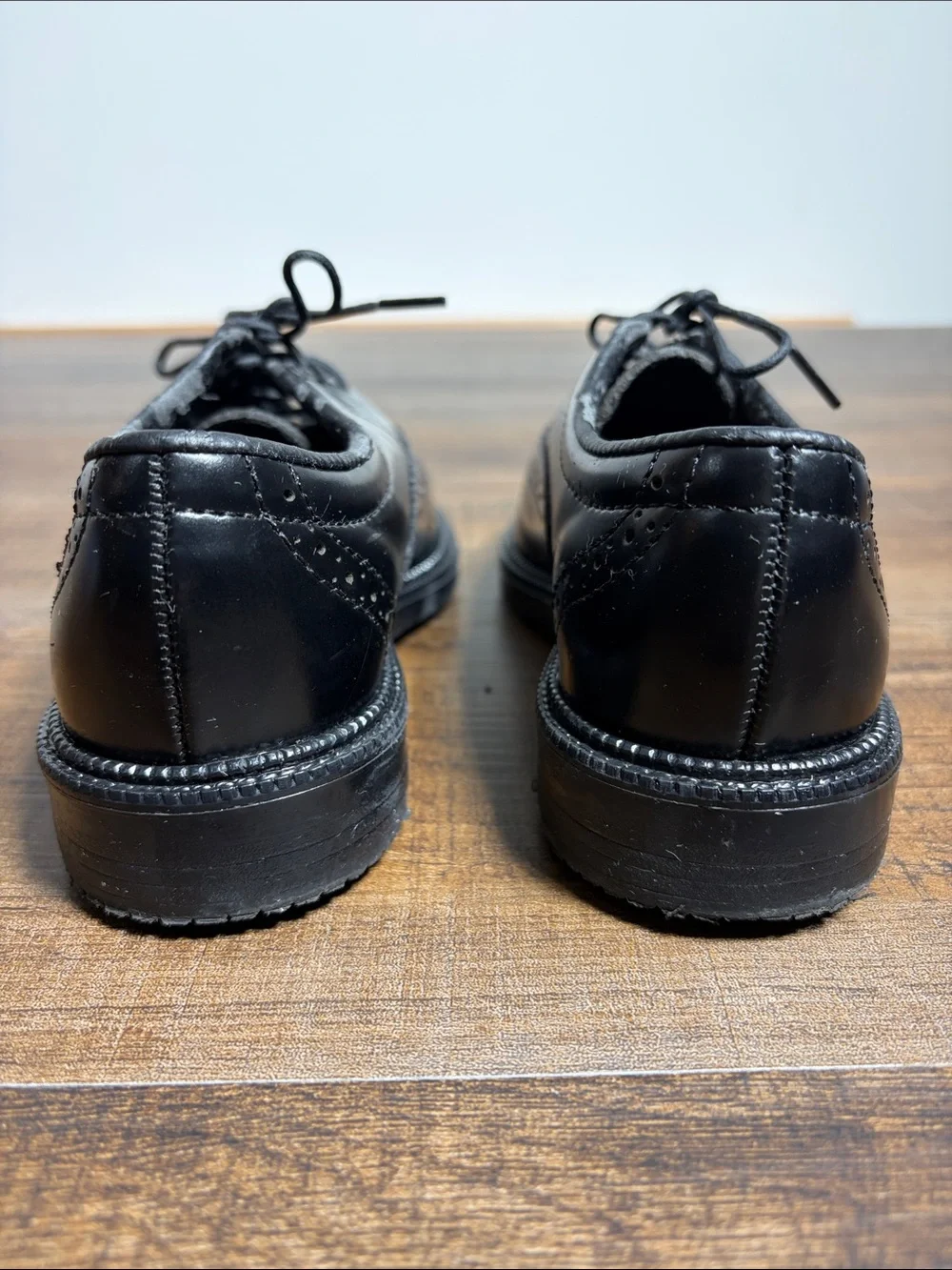 Roundtree & Yorke Black Kids Lace-Up Wingtip Dress Shoes